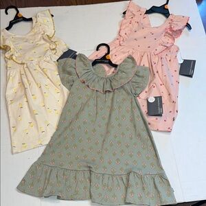NWT-modern moments by Gerber-set of 3, 4T- ruffled, short sleeve, dresses.